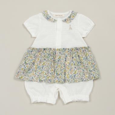 小花柄ショートオール【日本製】