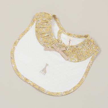 小花柄衿付きスタイ【日本製】