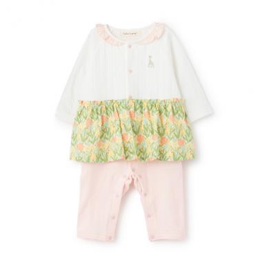 花柄カバーオール