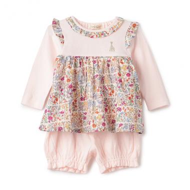 小花柄ベビースーツ