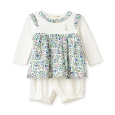 小花柄ベビースーツ