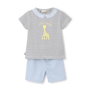 プリントボーダー半袖スーツ【日本製】