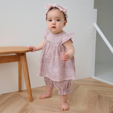 小花柄ベビース-ツ【日本製】