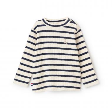 ジャカードボーダー長袖Tシャツ【日本製】