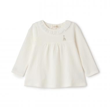 衿フリル長袖Tシャツ【日本製】