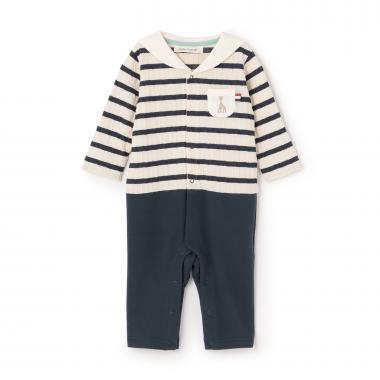 ジャカードボーダーセーラーカバーオール【日本製】