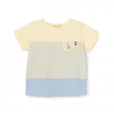 ボーダー切り替えTシャツ【日本製】