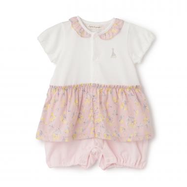 実と葉っぱ柄ショートオール【日本製】