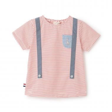 ボーダーサスペンダー半袖Ｔシャツ【日本製】