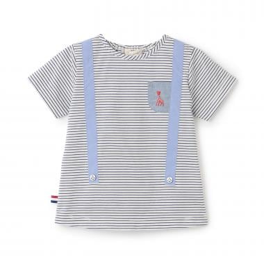 ボーダーサスペンダー半袖Ｔシャツ【日本製】