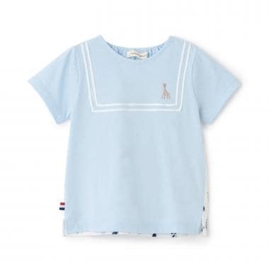 ヨット柄サッカー切り替え半袖Tシャツ【日本製】