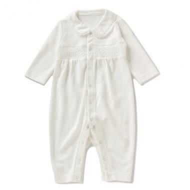 【KISETTE】 ブライトスムースジャカードカバーオール【日本製】