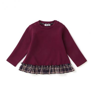 【KISETTE】 裾フリル長袖TEE【日本製】