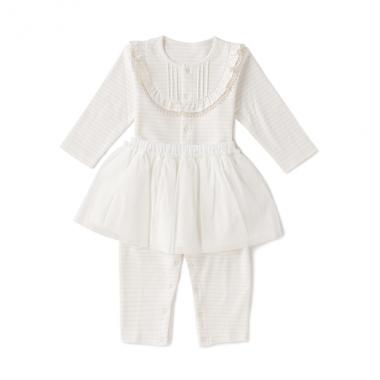 【KISETTE】 ラメスムースボーダーカバーオール【日本製】