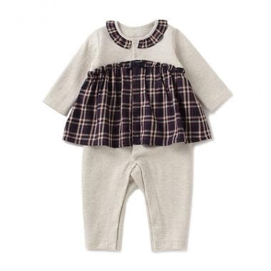 【KISETTE】 チェックチュニックカバーオール【日本製】