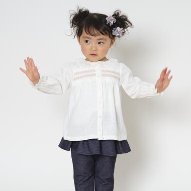 【KISETTE】 スモッキングブラウス【日本製】