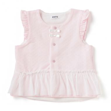 【KISETTE】 パイル チュールフリルベスト【日本製】