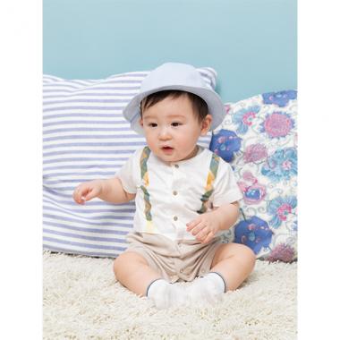 【KISETTE】 チェックサスペンダーショートオール【日本製】