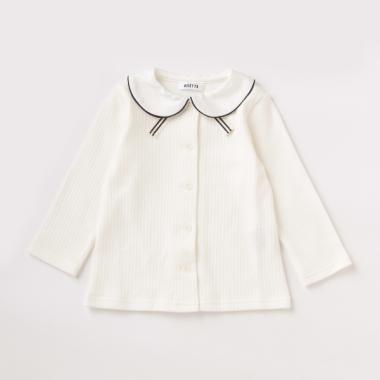 【KISETTE】ケーブルブリスター長袖ブラウス【日本製】