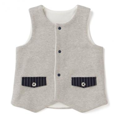 ミニ千鳥ジャカードベスト【日本製】