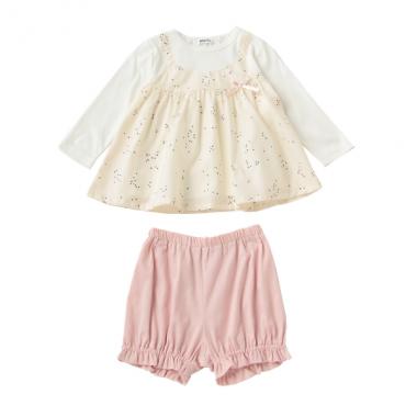 【KISETTE】 星柄ローンベビースーツ 【日本製】