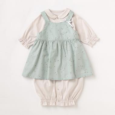 【KISETTE】星柄ローンエプロンつき兼用ドレス【日本製】