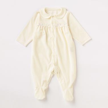 【KISETTE】足つきベロアカバーオール【日本製】