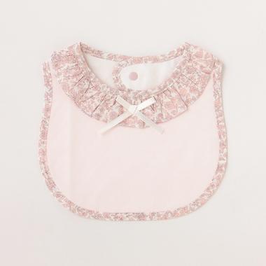 【KISETTE】小花柄ローンフリルスタイ【日本製】