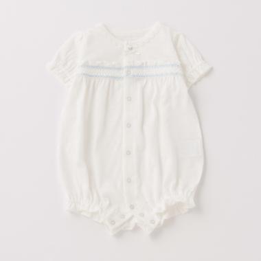 【KISETTE】半袖スモッキングロンパース【日本製】