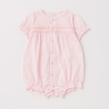 【KISETTE】半袖スモッキングロンパース【日本製】