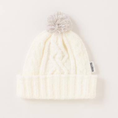 【KISETTE】ケーブルマシュマロベビー帽【日本製】