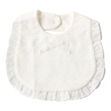 【KISETTE】ジャカード天竺フリルスタイ【日本製】