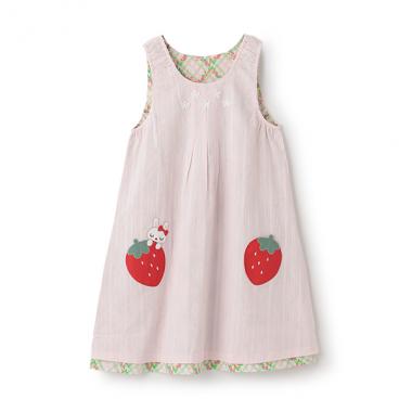 いちご柄リバーシブルジャンパースカート（140cm)