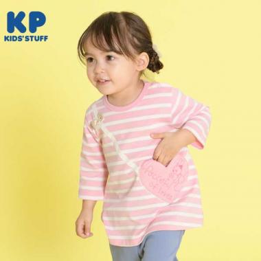 うさぎボーダー７分袖チュニック(80～90)