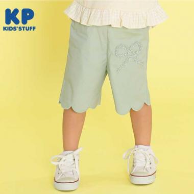 スカラップカットのストレッチブロードハーフパンツ(90)