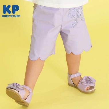 スカラップカットのストレッチブロードハーフパンツ(90)