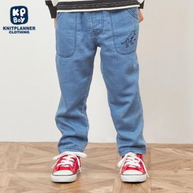 KPBOY 恐竜刺しゅうデニムニットパンツ(80～140)