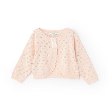 KP(ケーピー)透かし柄編み花付きニットボレロ(Free)