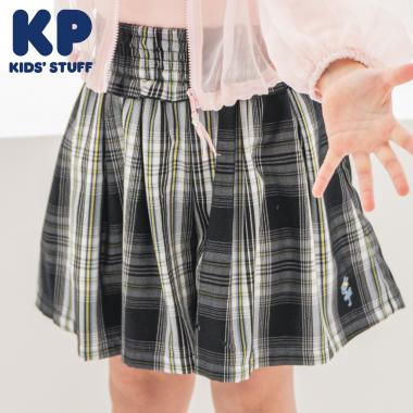 ウエストシャーリングチェックキュロット