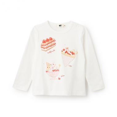 いちごスイーツプリント長袖Tシャツ