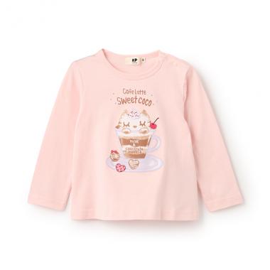 ラテcocoプリント長袖Tシャツ