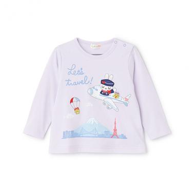 日本製/トラベルmimi長袖Tシャツ (80～90cm)