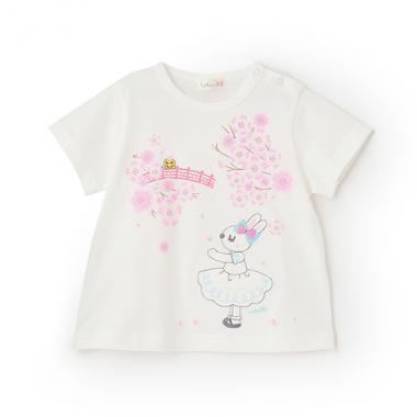 日本製/桜mimi半袖Tシャツ(80-90cm)