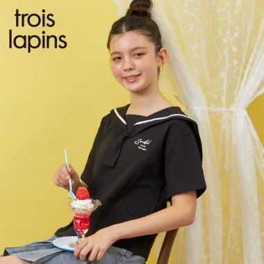 刺しゅうセーラーカラー半袖Tシャツ