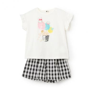 3柄スイーツmimiプリントT+キュロットセット