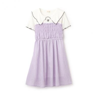 ギンガムチェックドッキングワンピース