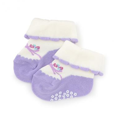 日本製/折り返しスカラップリボンシューズソックス