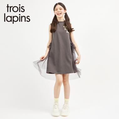 trois lapins (トロワラパン) バックチュールデザイン ワンピ