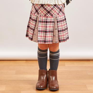 チェック×チェック プリーツスカパン