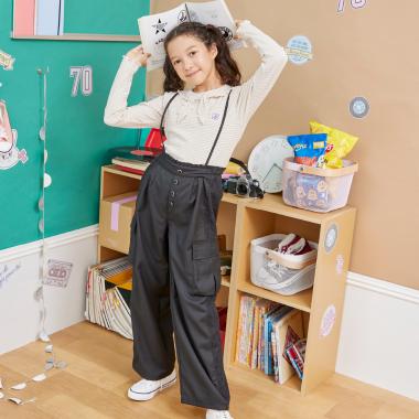 【Trois Lapins】 サイドレース サロペット 【2WAY】